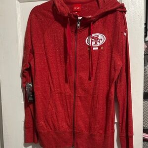 San Francisco 49er Nike Red Full-Zip Hoodie with SF Logo